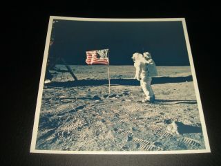Very Uncommon/rare Vtg Nasa Apollo 11 Lunar Surface Photo - A Kodak Paper