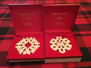 Set Of 4 Longaberger Snowflake Ornaments