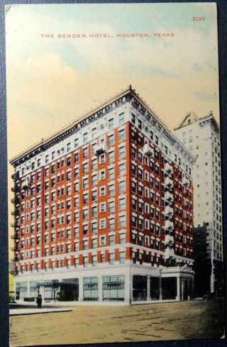 Postcard The Bender Hotel Houston Texas S.  H.  Kress & Co.  Tinted Image