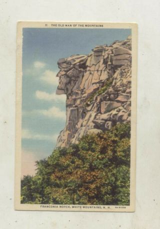 C.  1940s Old Man Of The Mountain,  Franconia Notch,  Hew Hampshire Postcard