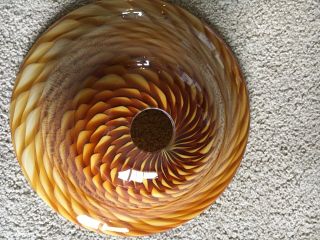 Hand Blown Glass Floor lamp Shade Heavy Thick Glass brown amber Shell pattern 5