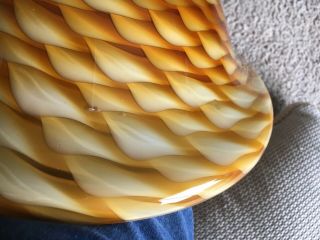 Hand Blown Glass Floor lamp Shade Heavy Thick Glass brown amber Shell pattern 6