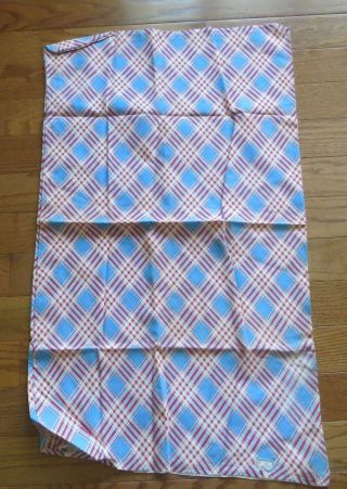 Vintage Feedsack Red Blue Plaid Feed Sack Quilt Sewing Fabric 2