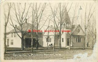 Nd,  Amenia,  North Dakota,  Rppc,  Congregational Church,  Parsonage,  1913 Pm,  Photo