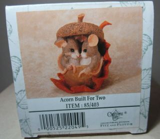 Charming Tails Acorn Built For Two Fitz And Floyd 85/403 Fall Mice Figure