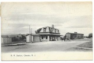 Early Post Card Rr Station Chester Nj