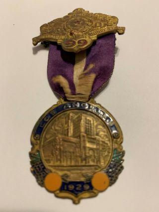 B.  P.  O.  E.  Elks 1929 Los Angeles California Convention 99 Badge Metal Pin Back