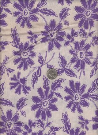 Vintage Feedsack Purple Floral Feed Sack Quilt Sewing Fabric