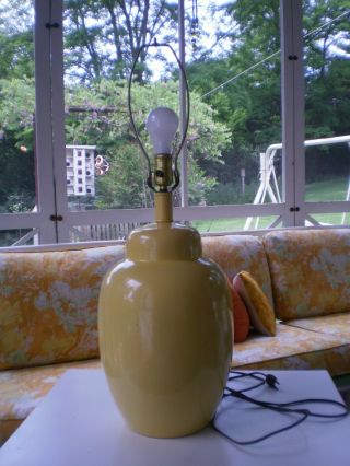Vintage Mcm Glazed Ceramic Ginger Jar - Shaped Lamp
