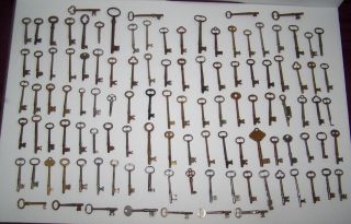 111 Antique Skeleton Keys Made Of Iron,  Steel And Some Brass