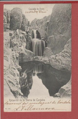 Old Postcard Argentina Cascade Of Olain Sent To Belgium Stamps