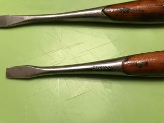 Set of 2 collectible vintage screwdrivers Wood handles Made in Germany 2