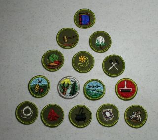 15 Different Boy Scout Merit Badges - most type F (Set A) 4