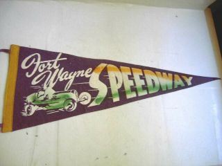 Old 1940 - 50,  S Fort Wayne Indiana Motor Speedway Racetrack Felt Banner