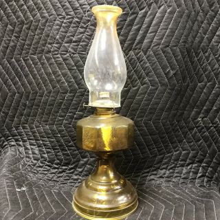 Antique Vintage Amber Glass Oil Kerosene Hurricane Lamp Wedding Farmhouse Old 5