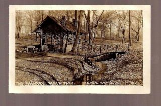 1910 Rppc Cookery Bever Park Cedar Rapids Iowa Real Photo Postcard Bridge Stream