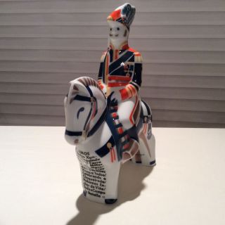 Sargadelos Porcelain Military Figurine Statue Soldier On Horse Spanish Colorful