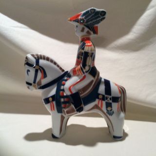 Sargadelos porcelain military figurine statue soldier on horse Spanish colorful 7