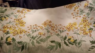 Vintage Tablecloth,  Heavy Cotton,  Yellow Wildflowers,  Vgc