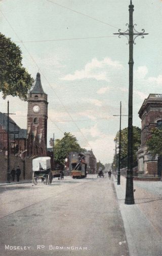 Birmingham - Moseley Road With Tram & Cart By Edwards & Co