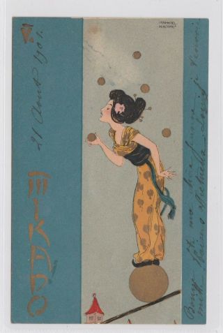 Vintage Postcard Early Artist Raphael Kirchner Mikado Series 1900