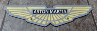 Heavy Cast Iron Aston Martin Wings Sign Plaque 4 Colour 33cm X 8cm