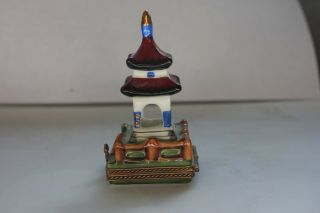 Limoges Peint Main Asian temple Pagoda box numbered 73/500,  limited edition 3