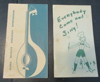2 Girl Scout Pocket Songbooks Vintage