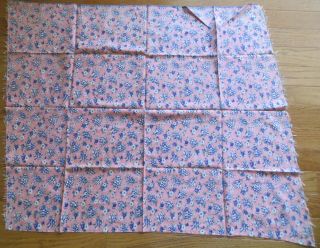 Vintage Feedsack Pink Purple White Floral Feed Sack Quilt Sewing Fabric 2