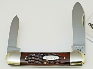 1973 7 Dot Case Xx Usa 62131 Canoe Pocket Knife 3 5/8 " Red Bone Handles