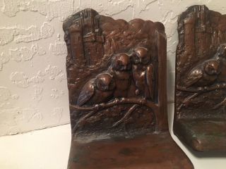 Antique Weidlich Bros Bronze Owl bookends 2