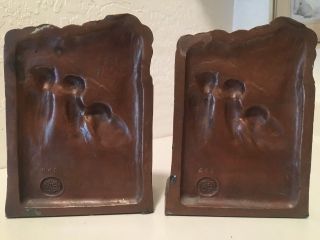 Antique Weidlich Bros Bronze Owl bookends 3