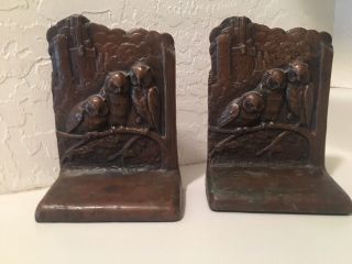 Antique Weidlich Bros Bronze Owl bookends 4