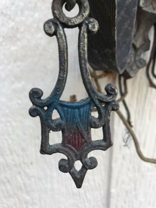 VINTAGE CAST IRON ELECTRIC SCONCE LIGHT CANDLE ORNATE VICTORIAN 4