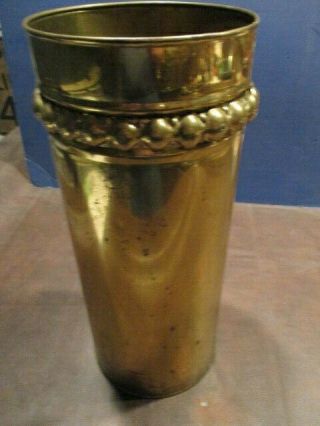Us: Antique Large Art Deco Brass Umbrella Cane Stand Holder - Made In England