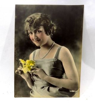 Vintage Hand - Tinted Photo Of A Woman Taken By K&s Co N.  Y.  Gorgeous Photo L@@k