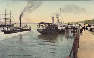 Carnarvon - Paddle Steamers At The Landing Stage By Dennis 1911