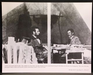 Vintage 11x14 " Photograph President Abraham Lincoln & George Mcclellan Civil War