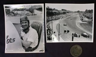 2 Indy 500 Race Track Car Photos Mauri Rose 1939 Track 1948 Official 8x10