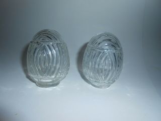 2 Vtg/antique Art Deco Clear Glass Usa Bird Cage Feeder/seed/water Cups/bowls