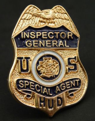 Vtg Rare Mini Badge Orig Inspector General Us Special Agent Hud Lapel Hat Pin