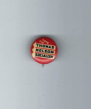 1936 Thomas & Nelson Socialist Party Jugate Picture Campaign Button