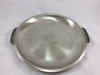 Cordova Mid Century Stainless Steel 18 - 8 Round Serving Tray 14 " Handle To Handle