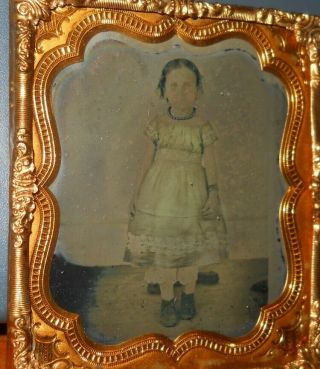 Artistic Effect 1/6 Plate Ambrotype Young Girl With Tints Of Green,  Pink