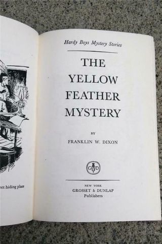 VINTAGE 1953 BOOK HARDY BOYS THE YELLOW FEATHER MYSTERY FRANKLIN W.  DIXON HC DJ 3