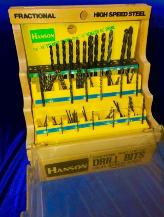 Vintage HANSON DRILL BITS STORE COUNTER TOP DISPLAY CASE DRAWER ADVERTISING 4