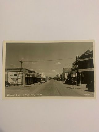Vintage Rppc Postcard 1954 Street Scene Uvalde County Sabinal Texas Real Photo