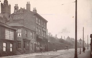 Stockport,  Manchester,  England,  Lancashire Hill Street View,  Rppc C 1910 - 20