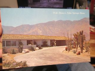 Vintage Old Postcard California Palm Springs Walt Disney 