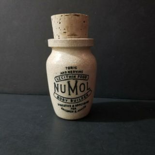 Antique Numol Tonic And Nervine Body Builder Stoneware Crock&cork Advertisement